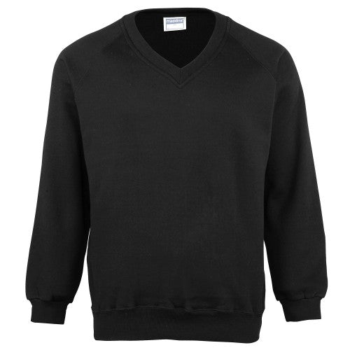 Front - Maddins Herren Sweatshirt / Pullover Coloursure, V-Ausschnitt
