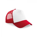 Rot-Weiß - Front - Beechfield - Trucker Cap für Kinder