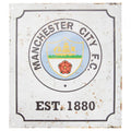 Front - Manchester City FC Retro Zimmer Schild mit Club Wappen