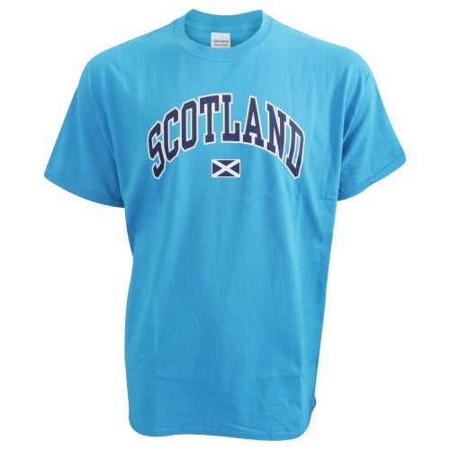 Front - Herren T-Shirt mit Scotland-Aufdruck, kurzärmlig, Rundhals