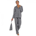 Grau - Front - Foxbury - Oberteil und Hosen Pyjamas Set für Frauen Leopardenmuster