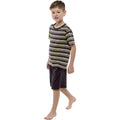 Front - Tom Franks Jungen Jersey Streifen Kurzarm Pyjama Set