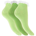 Front - Damen Sneaker-Socken mit Rüschen-Abschluss, 3er-Pack