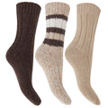 Front - Floso Damen Thermo Winter-Socken, Wollgemisch, 3 Paar