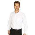 Weiß - Side - Absolute Apparel Herren Langarm Classic Poplin Shirt