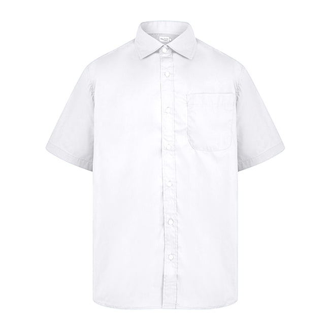 Weiß - Front - Absolute Apparel Herren Kurzarm Klassisches Popelin T-Shirt