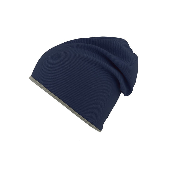 Marineblau-Grau - Front - Atlantis Extreme Wende Jersey Slouch Beanie Mütze