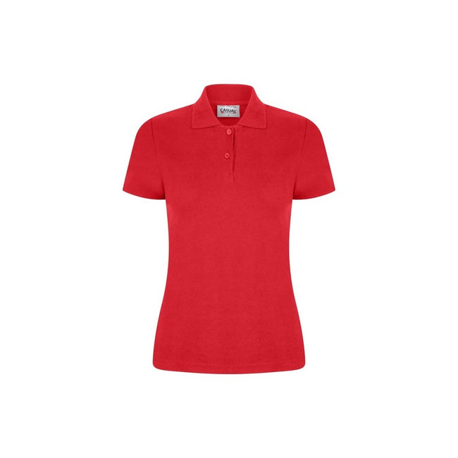 Rot - Front - Casual Classic Damen Poloshirt