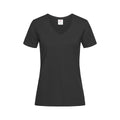 Schwarz - Front - Stedman Damen Classic T-Shirt mit V-Ausschnitt