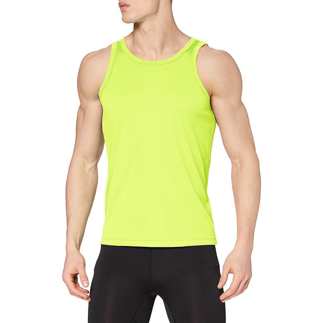 Cyber Yellow - Back - Stedman Herren Aktiv-Dry Polyester Sport Unterhemd