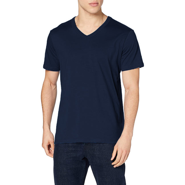 Marineblau - Back - Stedman Herren T-Shirt Ben mit V-Ausschnitt