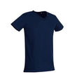 Marineblau - Side - Stedman Herren T-Shirt Ben mit V-Ausschnitt