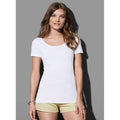 Weiß - Back - Stedman Damen T-Shirt, Feine Baumwolle