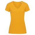 Goldgelb - Front - Stedman Damen T-Shirt Janet mit V-Ausschnitt