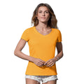 Goldgelb - Back - Stedman Damen T-Shirt Janet mit V-Ausschnitt