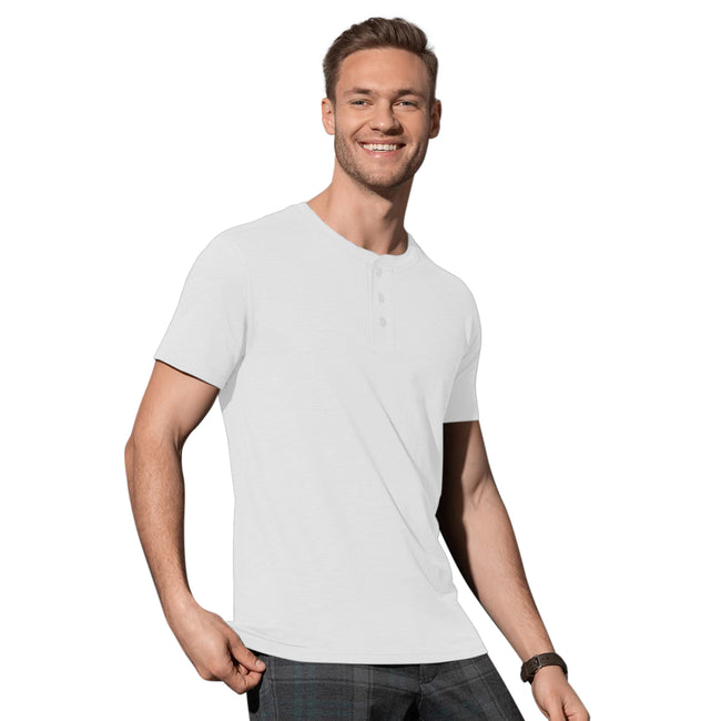 Weiß - Back - Stedman Herren Shawn Henley T-Shirt