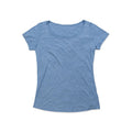Hellblau - Front - Stedman Damen Oversized-T-Shirt Daisy meliert, mit Rundhalsausschnitt