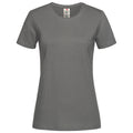 Grau - Front - Stedman Damen T-Shirt, Bio-Baumwolle