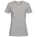 Grau meliert - Front - Stedman Damen T-Shirt, Bio-Baumwolle