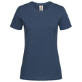 Marineblau - Front - Stedman Damen T-Shirt, Bio-Baumwolle