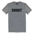 Grau meliert - Front - Addict - T-Shirt Logo für Herren-Damen Unisex