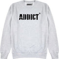 Grau meliert-Schwarz - Front - Addict - Sweatshirt Logo für Herren-Damen Unisex