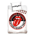 Weiß-Rot-Schwarz - Front - The Rolling Stones - Logo - Bettwäsche-Set