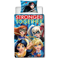 Blau - Front - Superhero Girls - Bettwäsche-Set "Stronger Together"