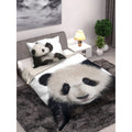 Schwarz-Weiß - Front - Bettwäsche-Set, Baumwolle, Panda
