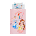 Pink-Blau-Weiß - Front - Disney Princess - Bettwäsche-Set, Figuren