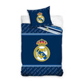 Blau - Front - Real Madrid CF - Wappen - Bettwäsche-Set, Baumwolle