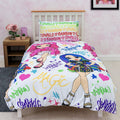 Weiß-Pink-Blau - Side - Rainbow High - Kinder Bettbezug Set