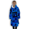 Blau-Schwarz - Lifestyle - Playstation - Decke mit Kapuze für Kinder