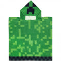 Grün - Front - Minecraft - Poncho mit Kapuze für Kinder