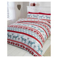 Weiß-Rot-Blau - Back - Rapport - Bettwäsche-Set "Scandi", Angerauhte Baumwolle, weihnachtliches Design