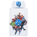 Weiß-Blau - Front - Marvel Avengers - Gruppenfoto - Bettwäsche-Set, Baumwolle