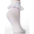 Weiß - Side - Mädchen Socken mit Rüschen und Blumen Design (3er Packung)