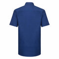 Kräftiges Königsblau - Back - Russell Collection Oxford Herren Hemd, Kurzarm, pflegeleicht