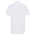 Weiß - Back - Russell Collection Oxford Herren Hemd, Kurzarm, pflegeleicht