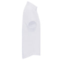 Weiß - Side - Russell Collection Oxford Herren Hemd, Kurzarm, pflegeleicht