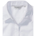 Weiß - Back - Russell Collection Popelin Bluse - Hemd, Langarm, pflegeleicht, tailliert