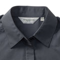 Grau - Lifestyle - Russell Collection Popelin Bluse - Hemd, Langarm, pflegeleicht, tailliert