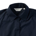 Marineblau - Lifestyle - Russell Collection Popelin Bluse - Hemd, Langarm, pflegeleicht, tailliert