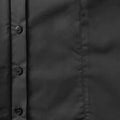 Schwarz - Pack Shot - Russell Collection Popelin Bluse - Hemd, Langarm, pflegeleicht, tailliert