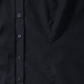 Marineblau - Pack Shot - Russell Collection Popelin Bluse, pflegeleicht, tailliert, 3-4-Ärmel