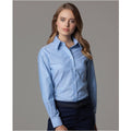 Hellblau - Lifestyle - Russell Collection Easy Care Oxford Bluse, Langarm