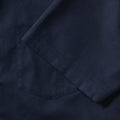 Helles Marineblau - Close up - Russell Collection Oxford Herren Hemd, Kurzarm, pflegeleicht