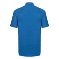 Oxford Blau - Back - Russell Collection Oxford Herren Hemd, Kurzarm, pflegeleicht