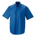 Oxford Blau - Side - Russell Collection Oxford Herren Hemd, Kurzarm, pflegeleicht
