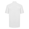 Weiß - Back - Russell Collection Oxford Herren Hemd, Kurzarm, pflegeleicht